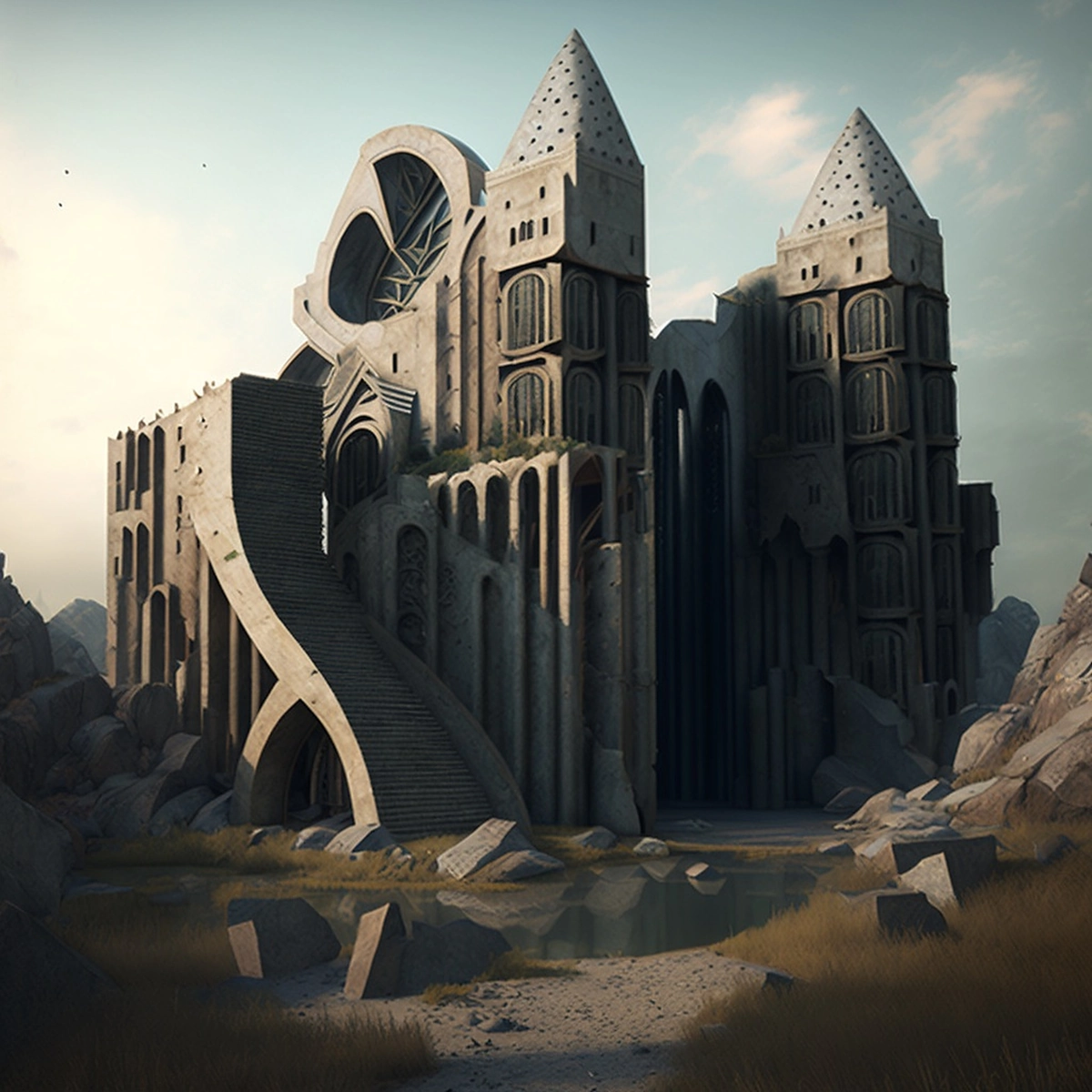 Monastic architecture from old stone